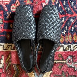Vince Black Woven Slingback Flats